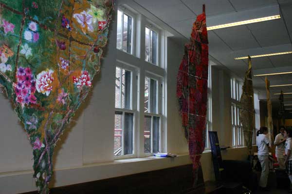 Jane's Taiwan Site maps hanging in Laurel School's hallway