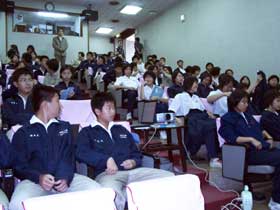 students waiting for lecture to begin