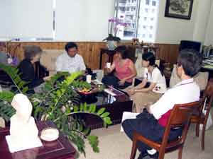 Jane meeting with cultural director and staff